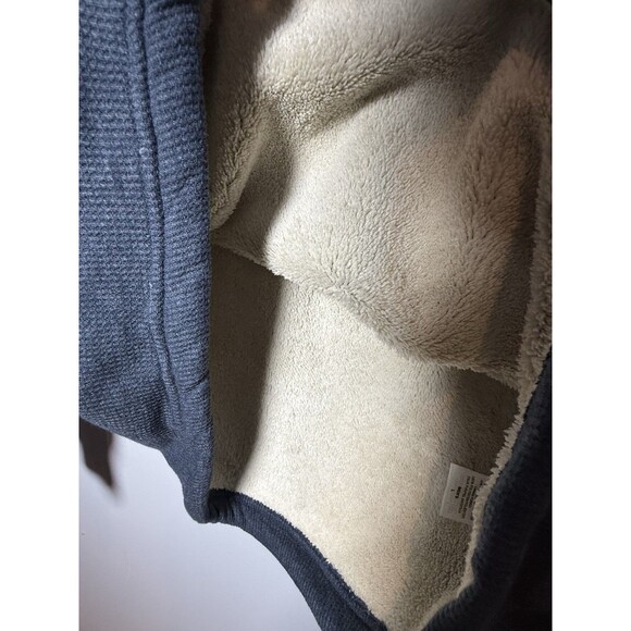 The American Outdoorsman Indigo Heather Sherpa Lined Waffle Henley Shirt Large - Picture 9 of 11